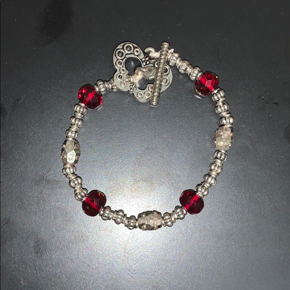 Silver butterfly and swarovski crystal bracelet